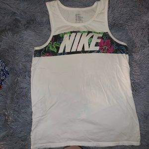 white floral nike tank top